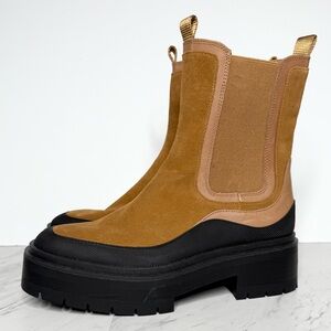 Sam Edelman Lulia Lug Sole Chelsea Brown Suede Boot 8M